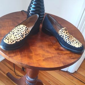 Aerosoles Wish List pony hair leopard print leather loafer